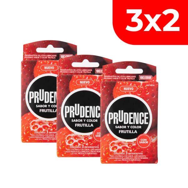 3x2 Preservativo Prudence Frutilla - Caja 3 UN